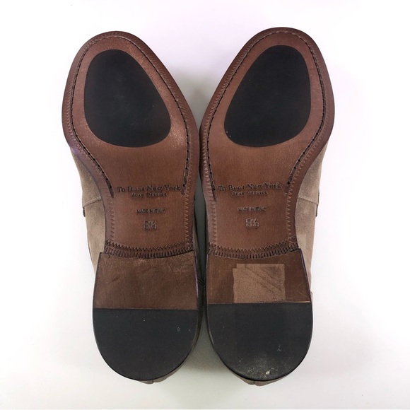 TO BOOT NEW YORK Mens Marmota Beige Corvo Round Toe Slip On Leather Loafers 8.5M - Picture 5 of 8